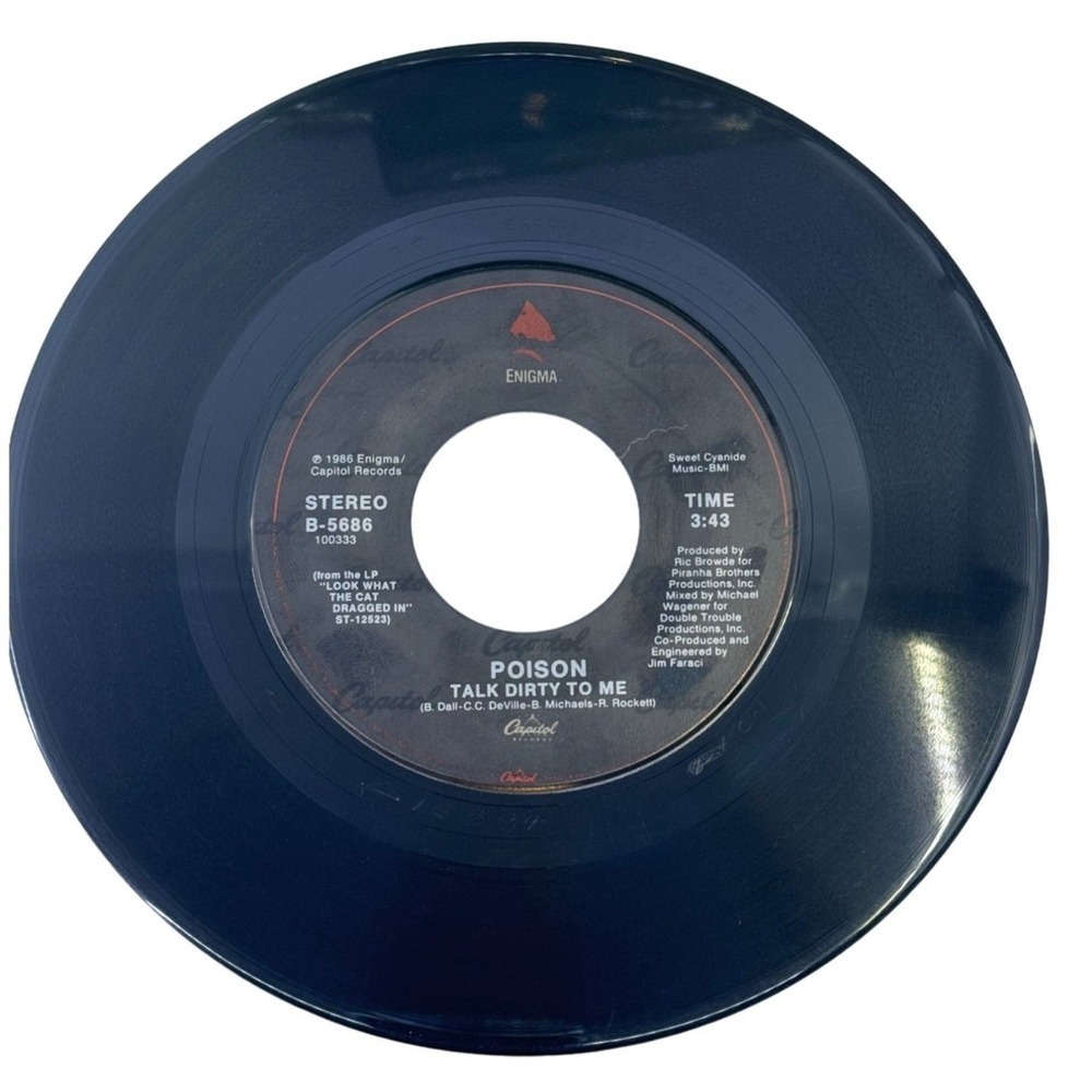 Poison Vinyl‎ 7" Record Single Talk Dirty To Me & Want Some Need Some